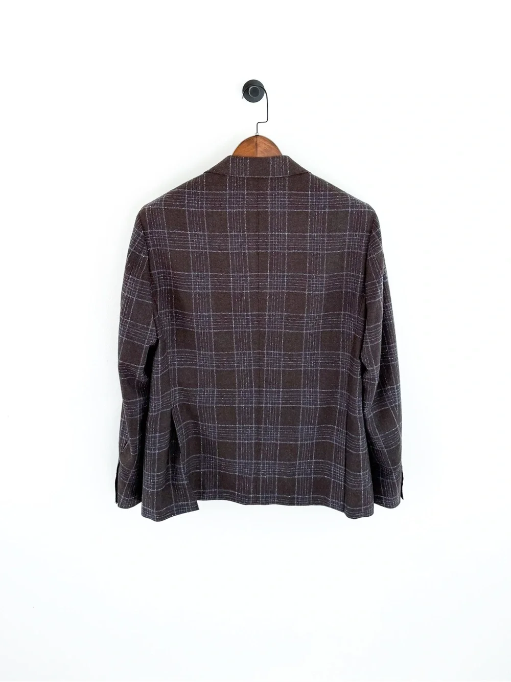 New Maurizio Baldassari Italian Wool Plaid Sport Coat Blazer Men's Brown Blue 40